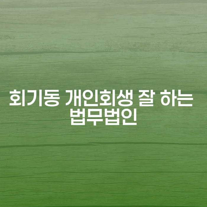 회기동 개인회생 잘 하는 법무법인