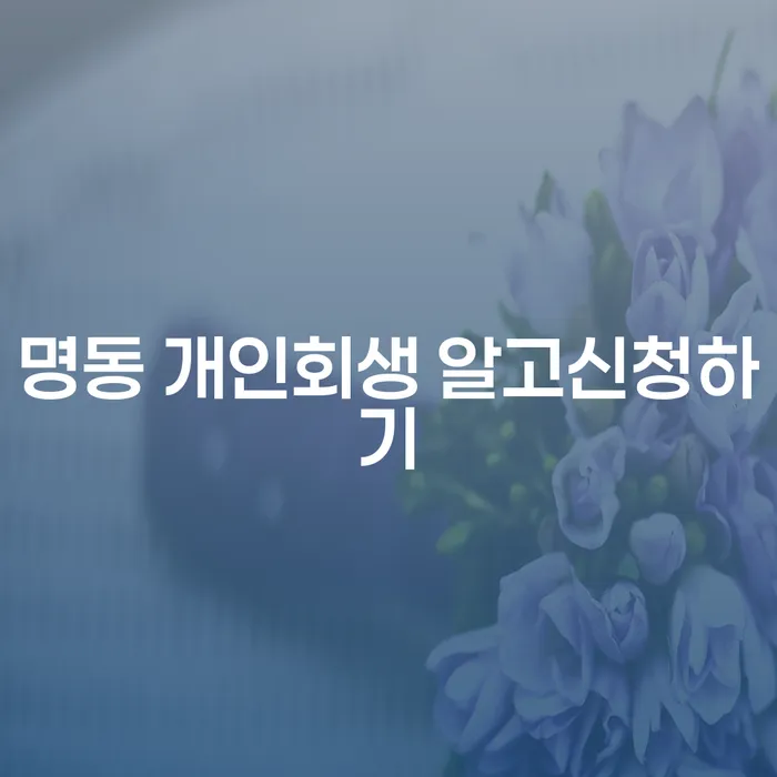 명동 개인회생 알고신청하기