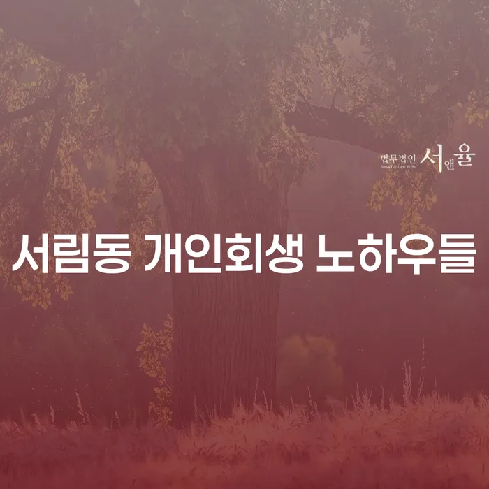 서림동 개인회생 노하우들