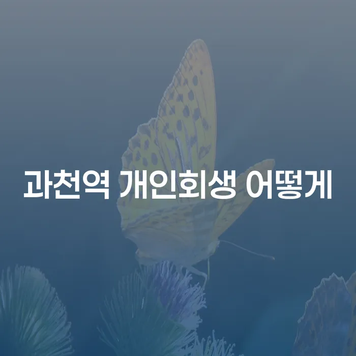 과천역 개인회생 어떻게