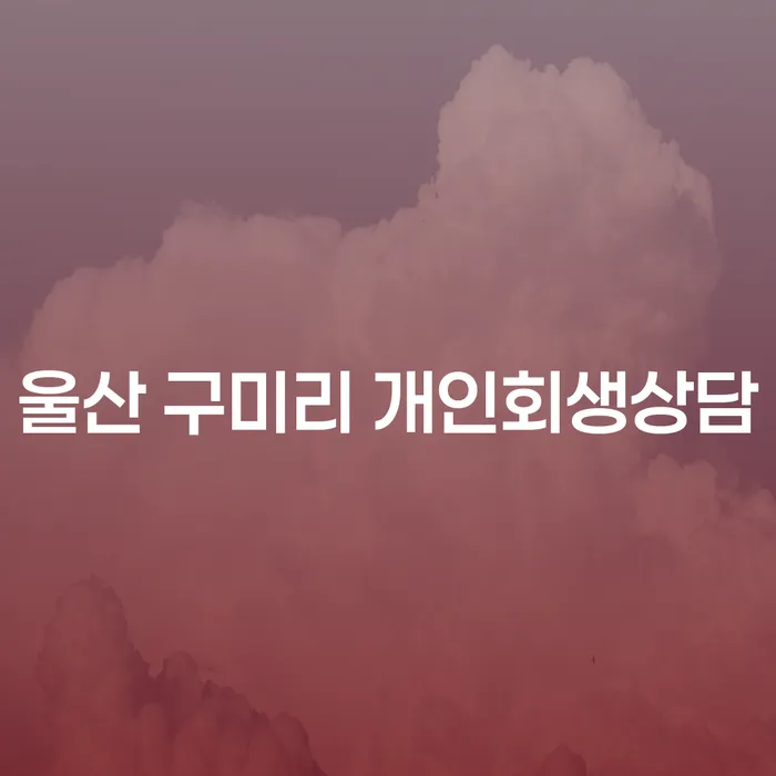 울산 구미리에서 개인회생과 파산상담을 고려해보셨나요?