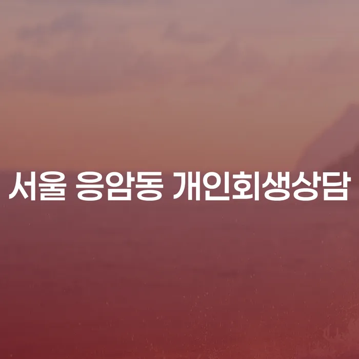 서울 응암동 개인회생상담, 채무 해결의 첫걸음이 될 수 있을까요?