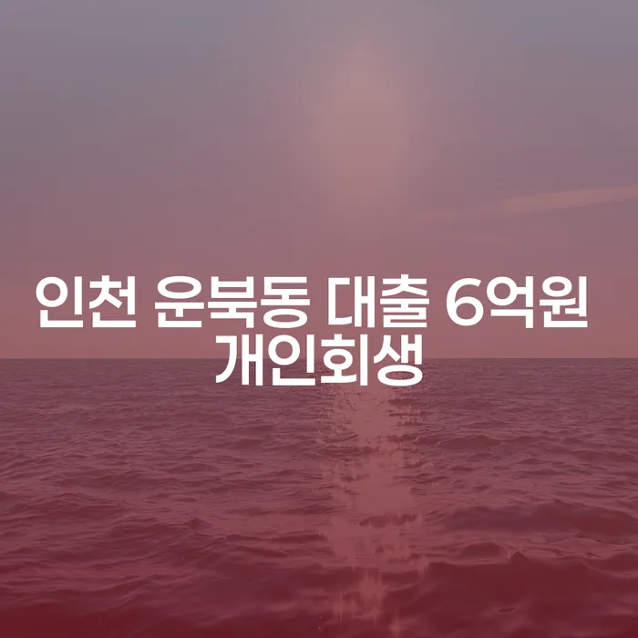 인천 운북동에서 6억원 대출로 힘들어하는 당신, 개인회생이 답일까요?